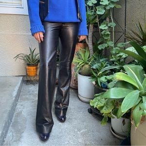 Gucci dark brown leather pants